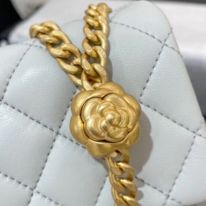 Replica CHANEL 23S Camellia Square Light Blue - authentic-look luxury purse replica
