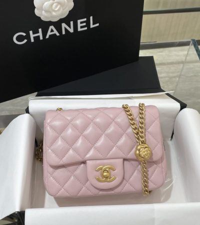 Replica CHANEL 23S Camellia Square Pink - top-tier luxury replica shoulder bag
