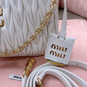Replica Miu Miu Matelassé White - 1:1 designer replica handbag