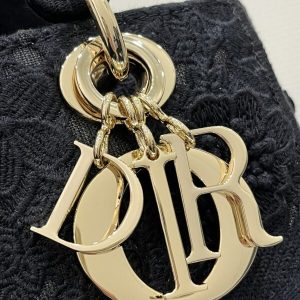 Replica Lady Dior D-Lite Chardons Black - top-tier luxury replica shoulder bag