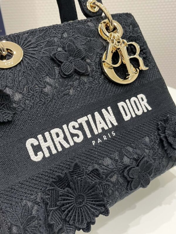 Replica Lady Dior D-Lite Chardons Black - realistic designer-inspired fake bag