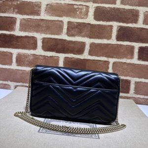 Replica Gucci Matelassé Mini Black - premium 1:1 fake handbag model
