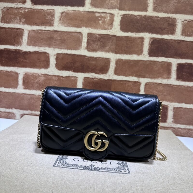 Replica Gucci Matelassé Mini Black - 1:1 designer replica handbag