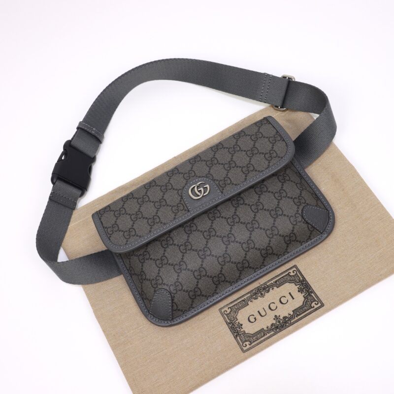 Replica Gucci Ophidia GG Small Waist Grey - high-end fake designer purse