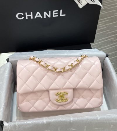 Replica CHANEL Classic Flap 20cm Pink - best quality luxury bag dupe
