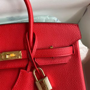 Replica Hermes Birkin Red Togo Gold - realistic designer-inspired fake bag