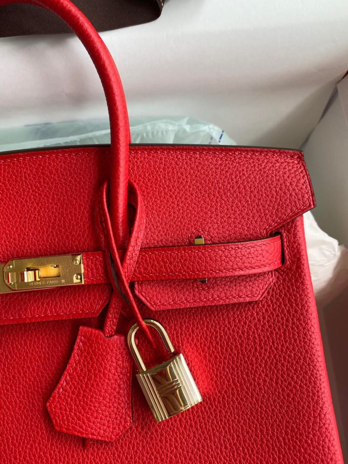 Replica Hermes Birkin Red Togo Gold - realistic designer-inspired fake bag