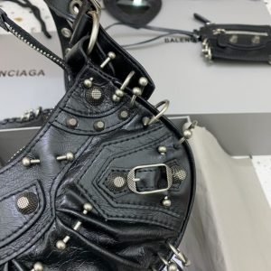 Replica Balenciaga Le Cagole Black Silver - realistic designer-inspired fake bag