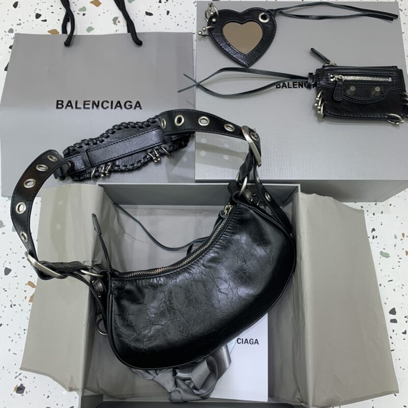 Replica Balenciaga Le Cagole Black Silver - realistic designer-inspired fake bag