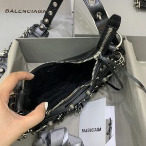 Replica Balenciaga Le Cagole Black Silver - premium 1:1 fake handbag model