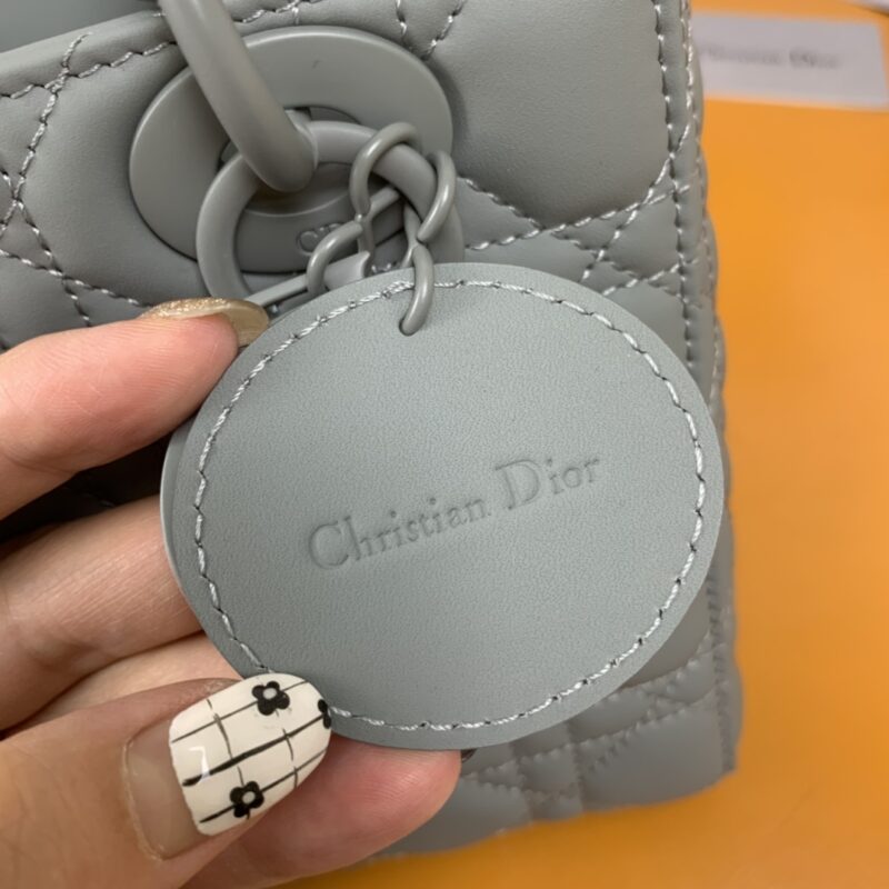 Replica Lady Dior Matte Grey ABC - realistic designer-inspired fake bag