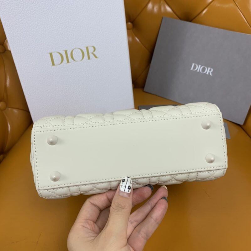 Replica Lady Dior Matte White ABC - top-tier luxury replica shoulder bag
