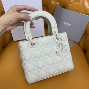 Replica Lady Dior Matte White ABC - premium-grade designer purse dupe