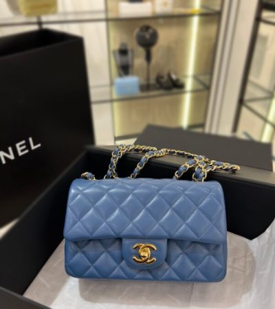 Replica CHANEL Classic Flap 20cm Blue - high-end fake designer purse