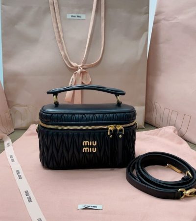 Replica Miu Miu Cosmetic Bag Black - high-accuracy replica luxury purse