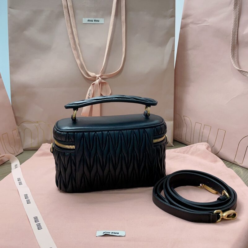 Replica Miu Miu Cosmetic Bag Black - 1:1 designer replica handbag