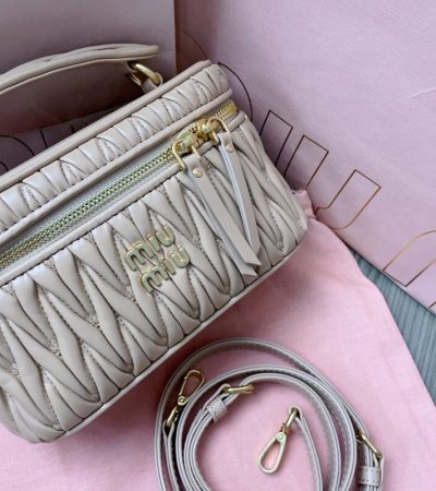Replica Miu Miu Cosmetic Bag Beige - top-tier luxury replica shoulder bag