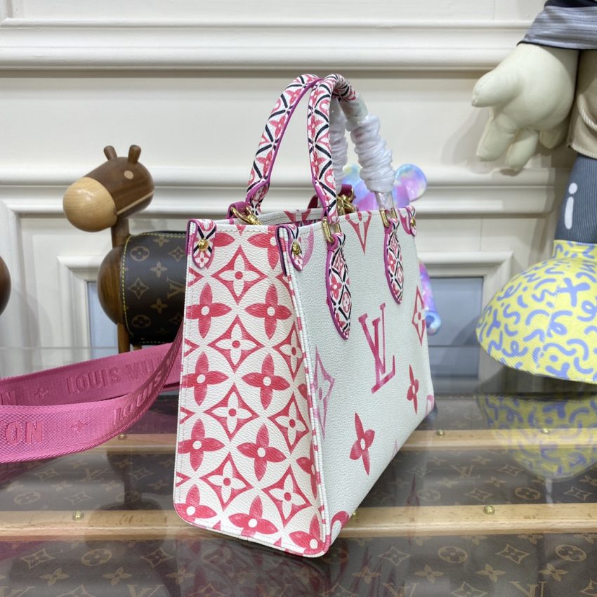 Replica LV OnTheGo PM Pink&White - elite superclone designer purse
