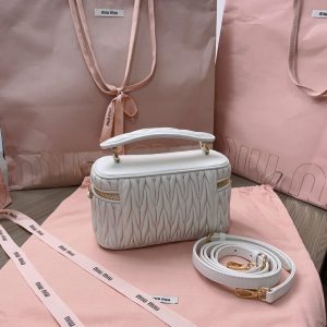 Replica Miu Miu Cosmetic Bag White - high-end fake designer purse