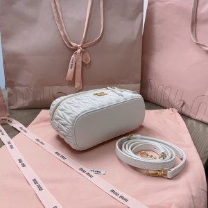 Replica Miu Miu Cosmetic Bag White - near-authentic luxury replica handbag