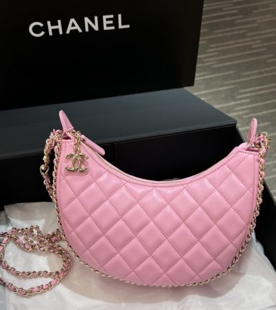 Replica CHANEL 23P Crescent Bag Pink - high-quality designer bag clone