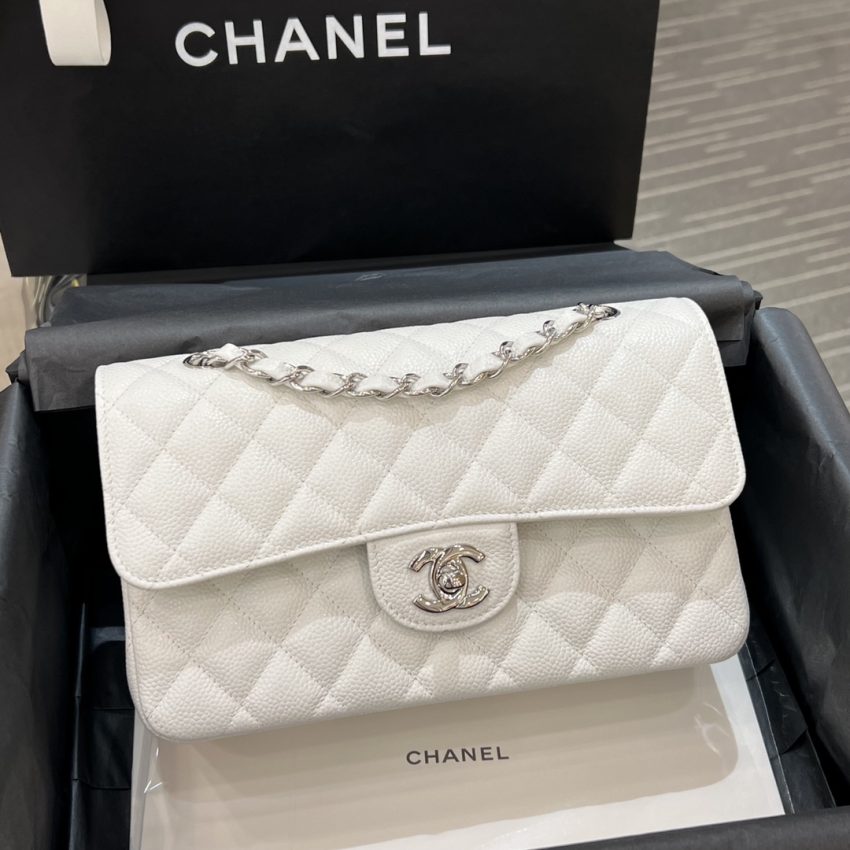 Replica CHANEL Classic Flap 23cm White Silver - 1:1 designer replica handbag