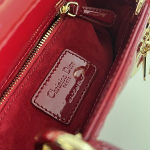 Replica Lady Dior Mini Red Patent - top-tier luxury replica shoulder bag