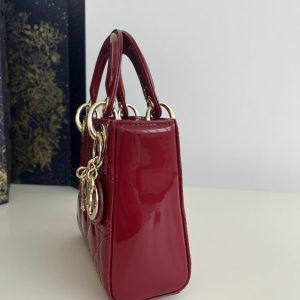 Replica Lady Dior Mini Red Patent - high-quality designer bag clone