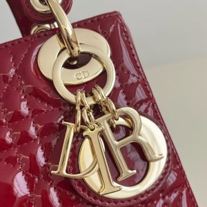 Replica Lady Dior Mini Red Patent - realistic designer-inspired fake bag