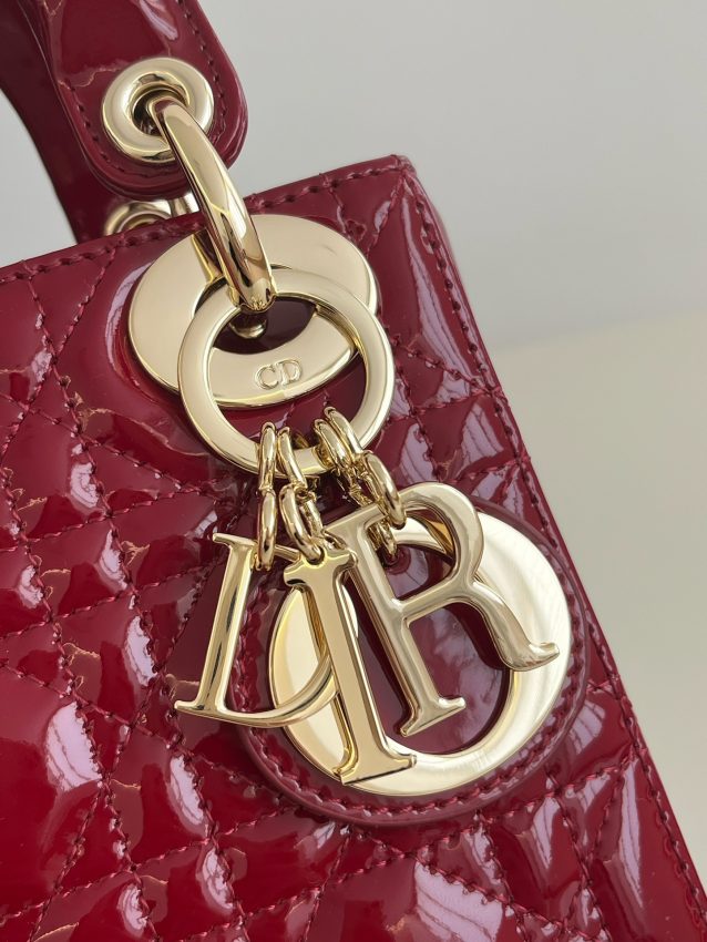 Replica Lady Dior Mini Red Patent - realistic designer-inspired fake bag