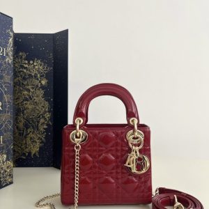 Replica Lady Dior Mini Red Patent - best-selling designer handbag dupe