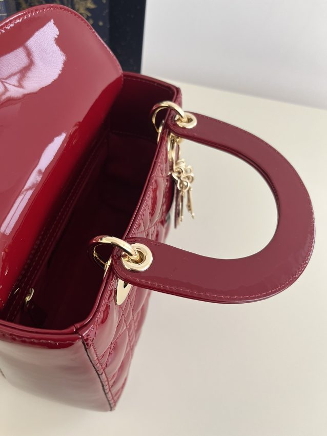 Replica Lady Dior Patent Red ABC - elite superclone designer purse