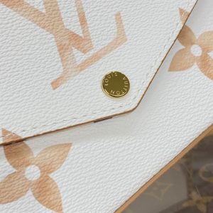 Replica Louis Vuitton Felicie Pochette White Apricot - best quality luxury bag dupe