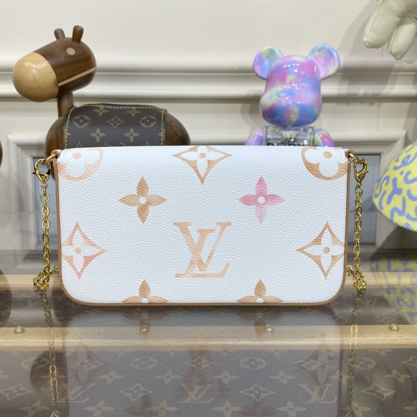 Replica Louis Vuitton Felicie Pochette White Apricot - best-selling designer handbag dupe