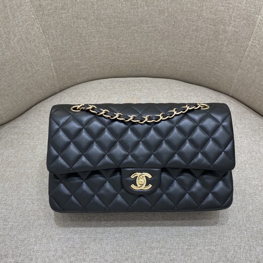 Replica CHANEL Classic Flap 25cm Black Gold - high-quality designer bag clone