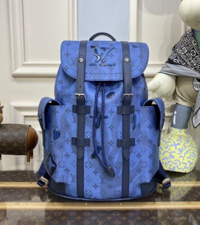 Replica Louis Vuitton Christopher Backpack Blue 2 - near-authentic luxury replica handbag