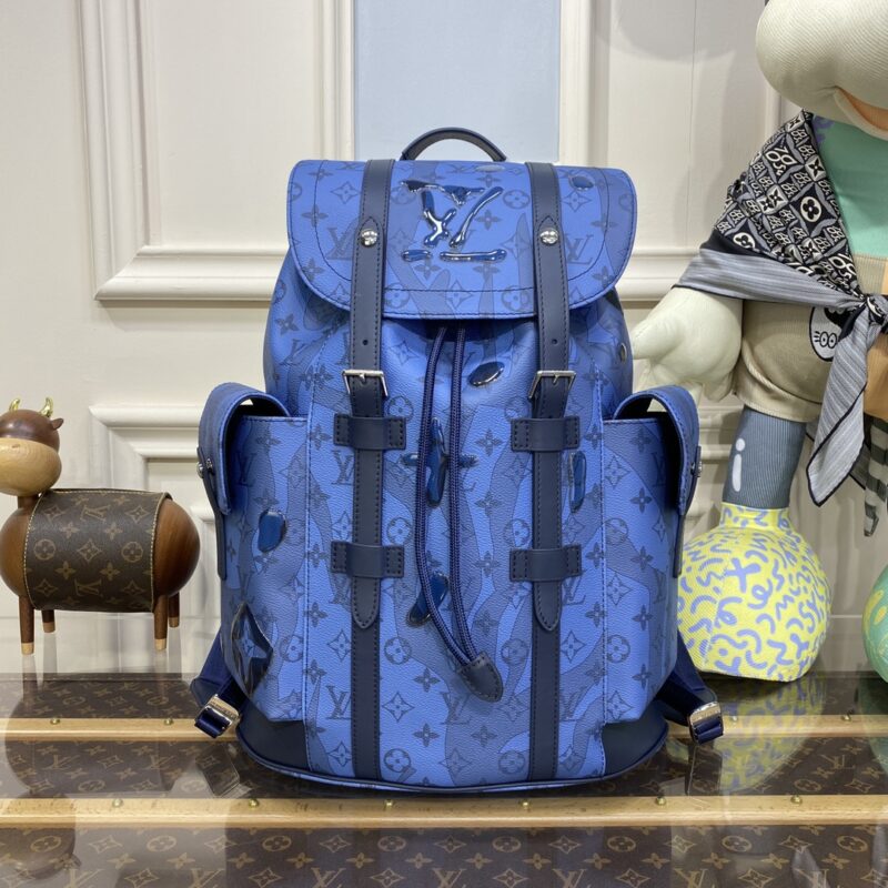 Replica Louis Vuitton Christopher Backpack Blue 2 - near-authentic luxury replica handbag