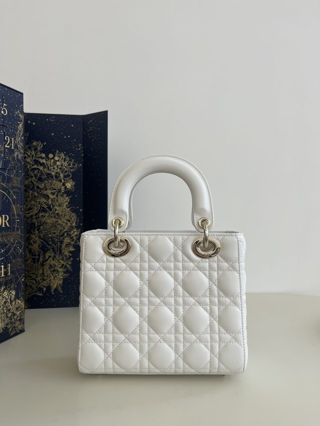Replica Dior Lady Dior White ABC - premium 1:1 fake handbag model