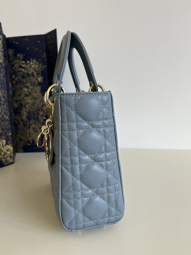 Replica Dior Lady Dior Blue ABC - top-rated replica designer bag