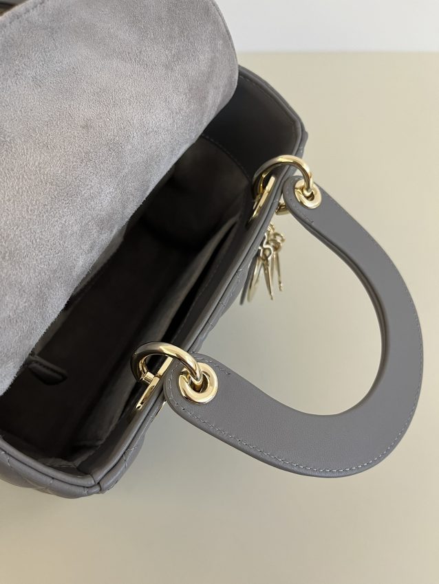 Replica Lady Dior Grey ABC - top-tier luxury replica shoulder bag