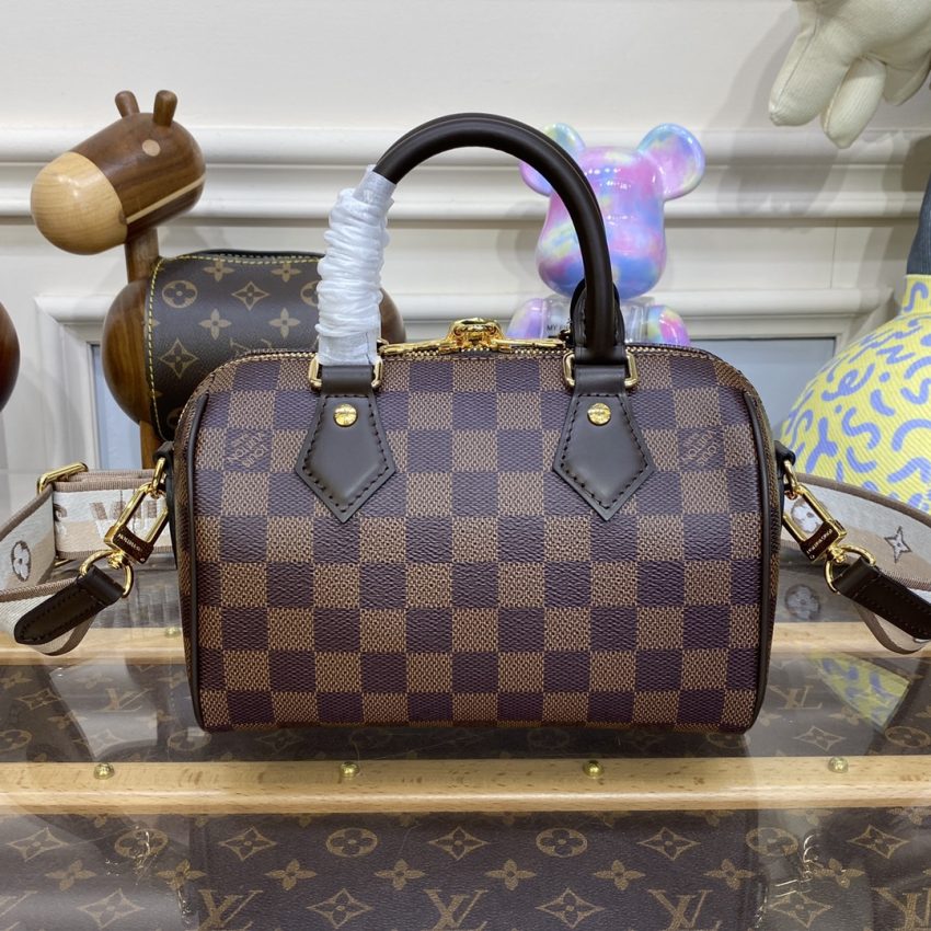Replica Louis Vuitton Speedy Bandouliere 20 Brown Grid - elite superclone designer purse