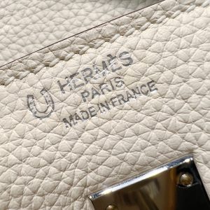 Replica Hermes Birkin Haze Blue Cream White - near-authentic luxury replica handbag