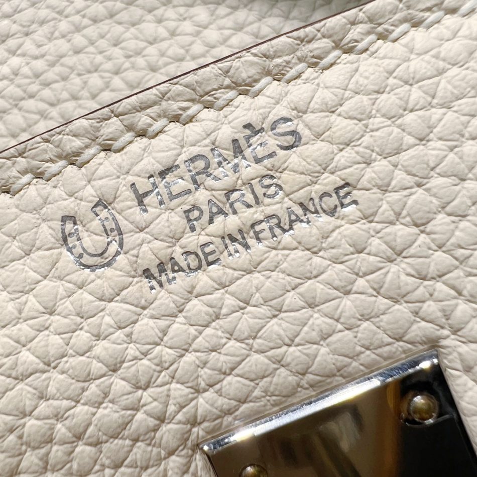 Replica Hermes Birkin Haze Blue Cream White - near-authentic luxury replica handbag