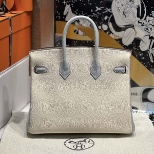 Replica Hermes Birkin Haze Blue Cream White - 1:1 designer replica handbag