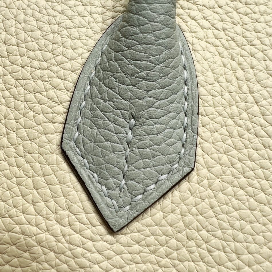 Replica Hermes Birkin Haze Blue Cream White - near-authentic luxury replica handbag