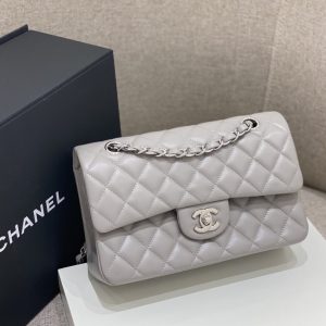 Replica CHANEL Classic Flap 23cm Dove Grey - premium 1:1 fake handbag model