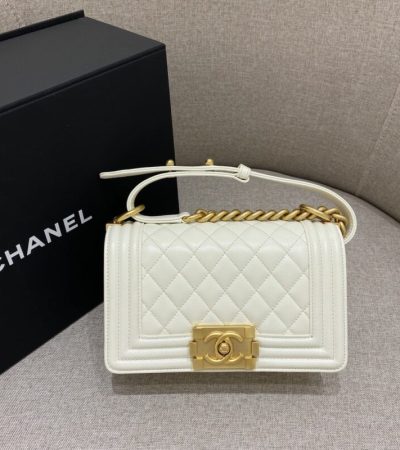 Replica CHANEL Le Boy White - elite superclone designer purse