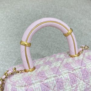 Replica CHANEL Tweed Handle Crush Small Purple - 1:1 designer replica handbag