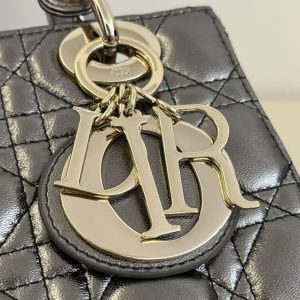 Replica Lady Dior Platinum Metallic ABC - elite superclone designer purse