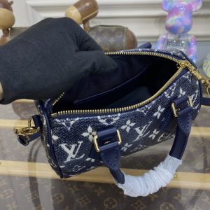 Replica Louis Vuitton Speedy Bandouliere Blue Denim - high-quality designer bag clone